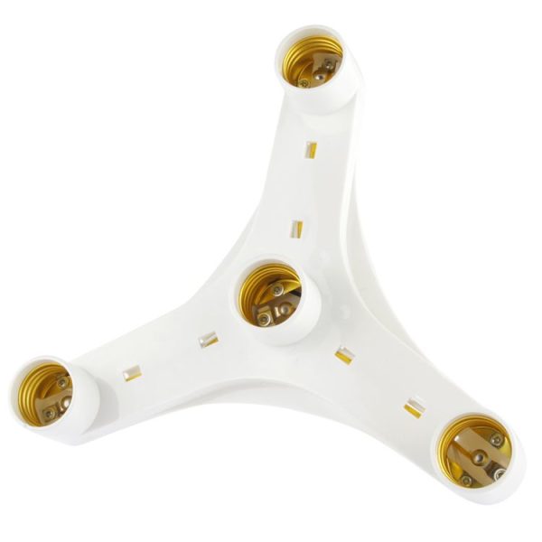 Lamp Holder Converter E27 1 Turn 4 (E27) Lamp Holder Bulb Adapter Converter (White) - Image 3