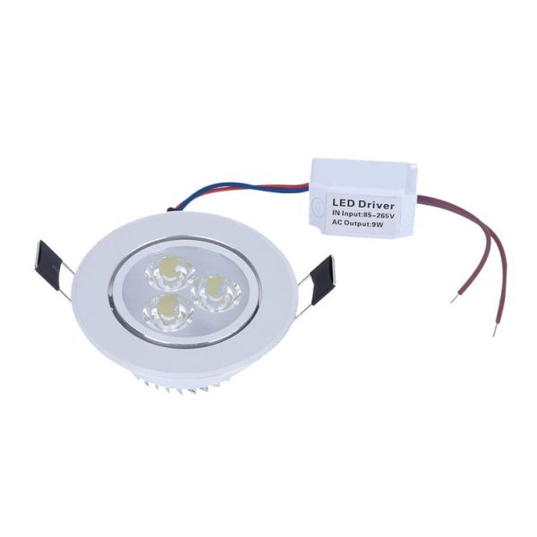 3W Ceiling Light Down Light with LED Driver, 3 LED, 270LM, Warm White Light, AC85V - 265V, Aluminum Material - Image 2