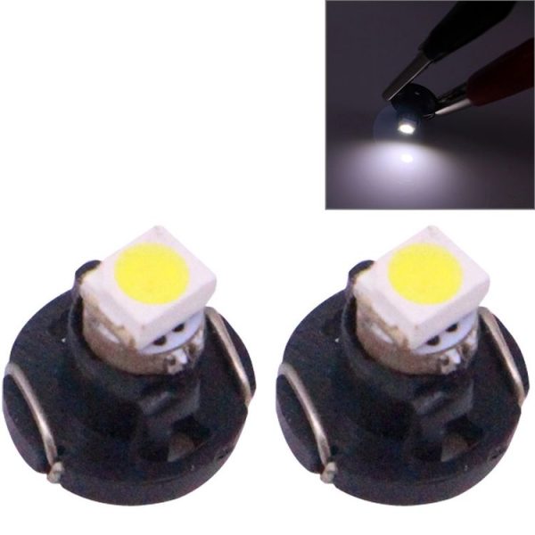2 PCS T3 White Light 0.1W 5LM 1 LED SMD 3528 LED Instrument Light Bulb Dashboard Light for Vehicles, DC 12V (Black)