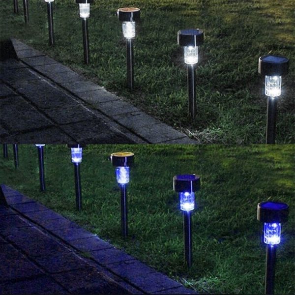 Solar Energy Outdoor Lawn Lamp, Stainless Steel White Light - Image 6