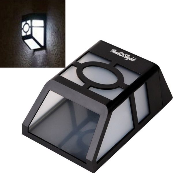 Outdoor High Power 0.2W Solar Lantern Light, 2 LED Fence Lamp Solar Wall Mounted Light