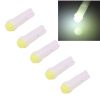 5 PCS T5 0.5W 20LM White Light 1 LED COB LED Instrument Light Bulb Dashboard Light for Vehicles, DC 12V (White)