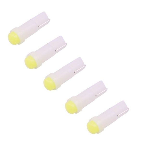 5 PCS T5 0.5W 20LM White Light 1 LED COB LED Instrument Light Bulb Dashboard Light for Vehicles, DC 12V (White) - Image 2