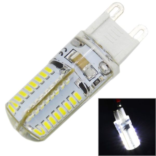 G9 4W 210LM Silicone Corn Light Bulb, 64 LED SMD 3014, White Light, AC 220V