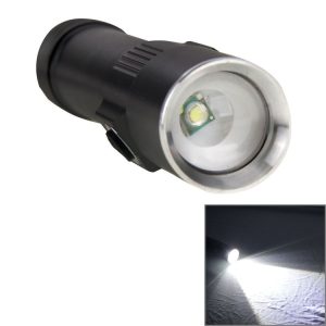 White Light Dimmable Rechargeable Flashlight, 3-Modes with Magnetic & Lanyard (Black)