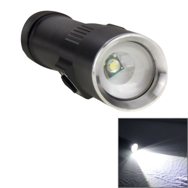 White Light Dimmable Rechargeable Flashlight, 3-Modes with Magnetic & Lanyard (Black)
