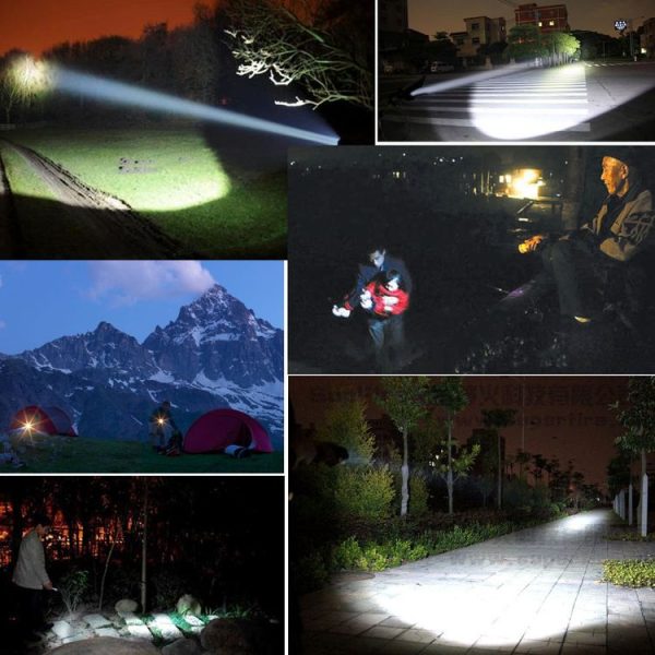White Light Dimmable Rechargeable Flashlight, 3-Modes with Magnetic & Lanyard (Black) - Image 10