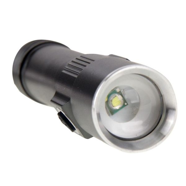 White Light Dimmable Rechargeable Flashlight, 3-Modes with Magnetic & Lanyard (Black) - Image 4