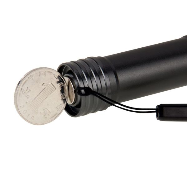 White Light Dimmable Rechargeable Flashlight, 3-Modes with Magnetic & Lanyard (Black) - Image 7