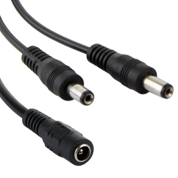 5.5mm x 2.1mm DC Power Female Barrel to 2 Male Barrel Connector Cable for LED Light Controller, Length: 35cm - Image 3