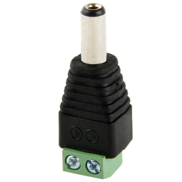 5.5mm x 2.1mm DC Power Male Jack to 2 Conductor Screw Down Connector for LED Light Controller - Image 3