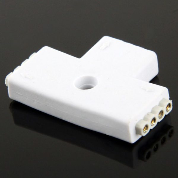 4 Pin 3 Way T Shape Female Connector for RGB LED Flexible Strip - Image 3