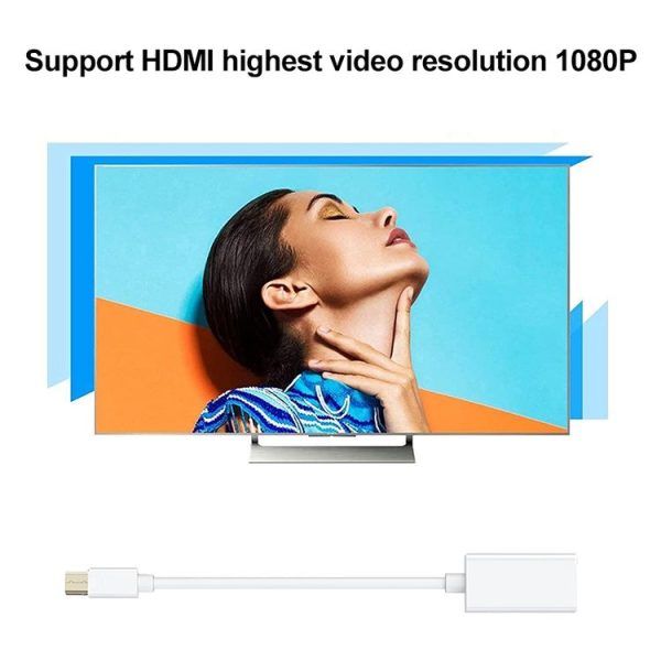 Mini DisplayPort to HDMI Female Adapter Cable (White) - Image 4