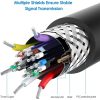 Display Port Male to Display Port Female Cable, Length: 18cm - Image 3