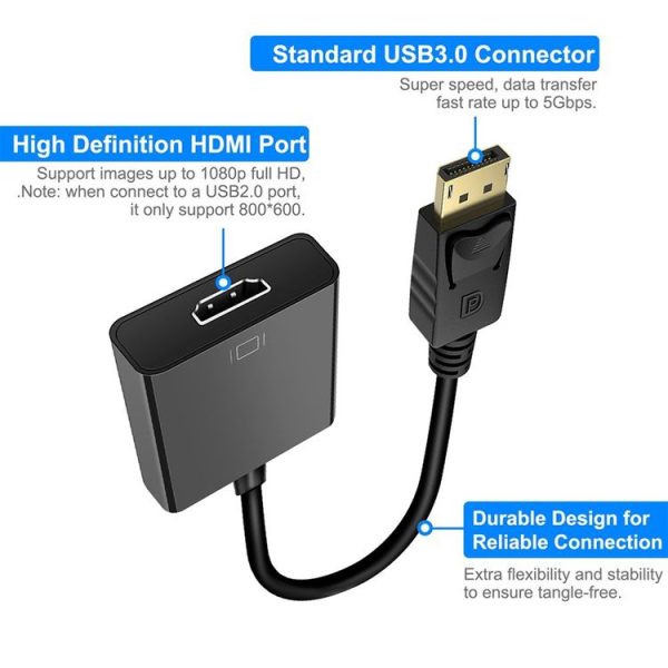 Display Port Male to HDMI Female Adapter Cable, Length: 20cm - Image 3