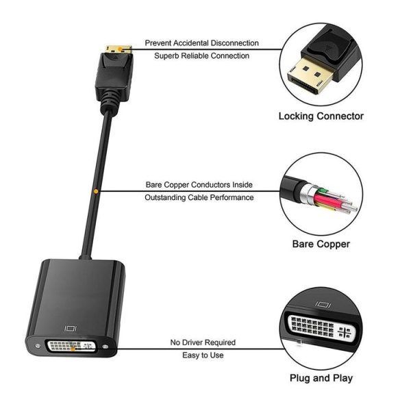 Display Port Male to DVI 24+1 Female Adapter Cable, Length: 20cm - Image 5