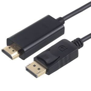 DisplayPort Male to HDMI Male Adapter Cable, Length: 1.8m (Black)