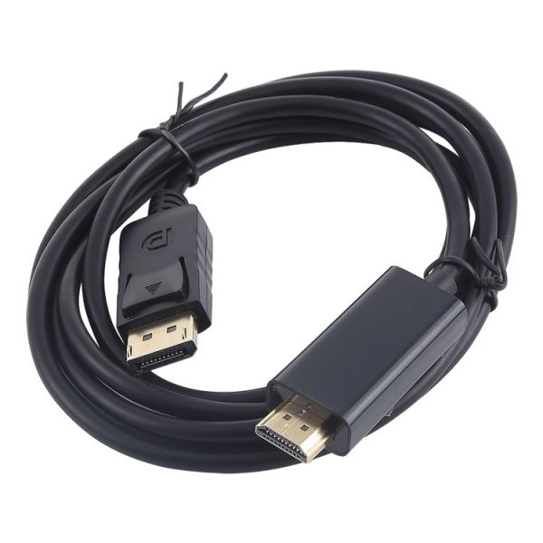DisplayPort Male to HDMI Male Adapter Cable, Length: 1.8m (Black) - Image 3