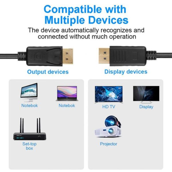 DisplayPort Male to Display Port Male Cable, Length: 1.8m - Image 3
