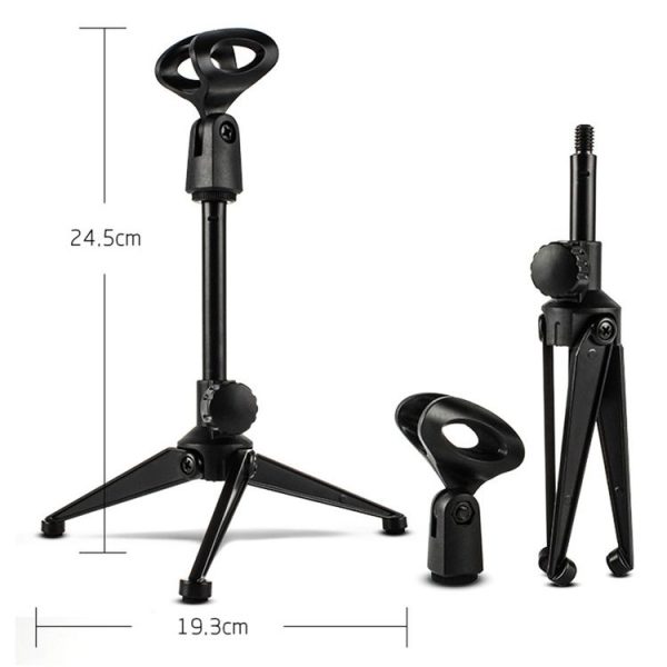 Extendable Adjustable Microphone Tripod Desktop Stand, Height: 19.5-24.5cm, For Live Broadcast, Show, KTV, etc - Image 5