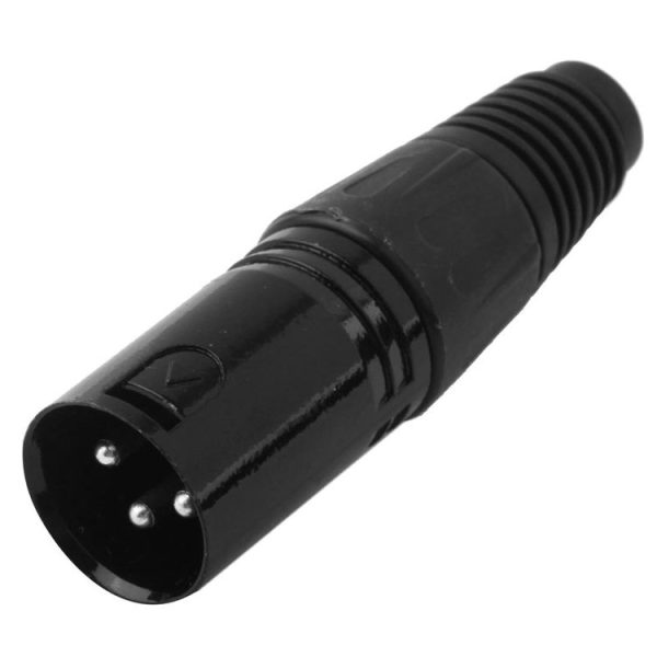 3 Pin XLR Male Plug Microphone Connector Adapter (Black) - Image 2
