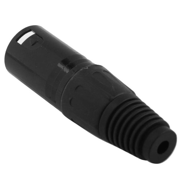 3 Pin XLR Male Plug Microphone Connector Adapter (Black) - Image 3