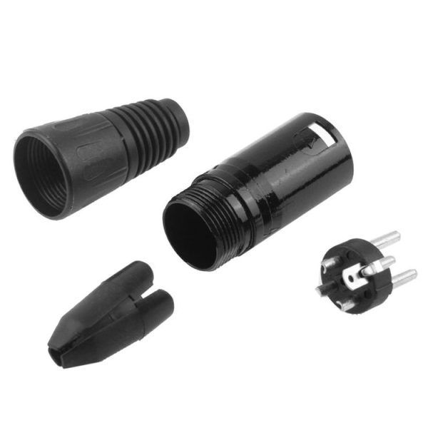 3 Pin XLR Male Plug Microphone Connector Adapter (Black) - Image 4