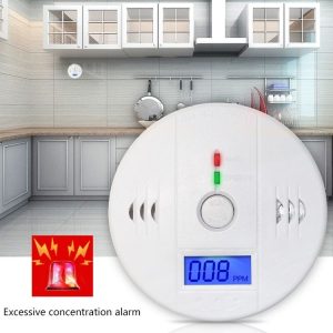 Gas Carbon Monoxide Detector Sensor Unit LCD CO Safety Alarm Tester (White)