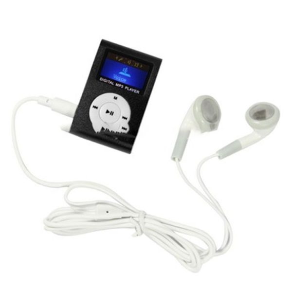 TF / Micro SD Card Slot MP3 Player with LCD Screen, Metal Clip (Black) - Image 2