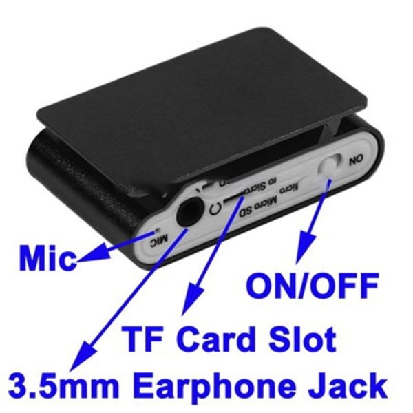TF / Micro SD Card Slot MP3 Player with LCD Screen, Metal Clip (Black) - Image 6