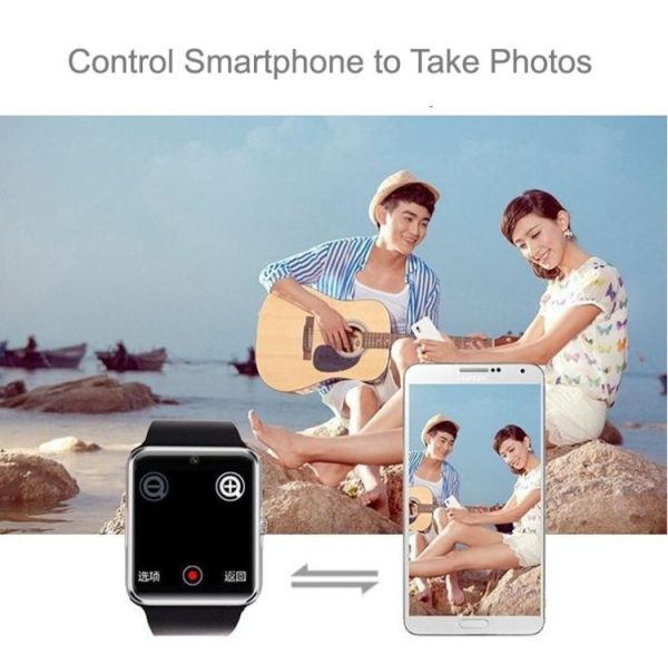 GT08 Smart Watch 1.54 inch TFT LCD Capacitive Touch Screen Watch Phone, Support 0.3MP Camera / Bluetooth V3.0 / NFC / GSM (Black + Silver) - Image 11