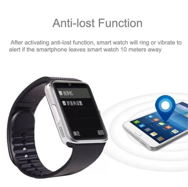 GT08 Smart Watch 1.54 inch TFT LCD Capacitive Touch Screen Watch Phone, Support 0.3MP Camera / Bluetooth V3.0 / NFC / GSM (Black + Silver) - Image 16