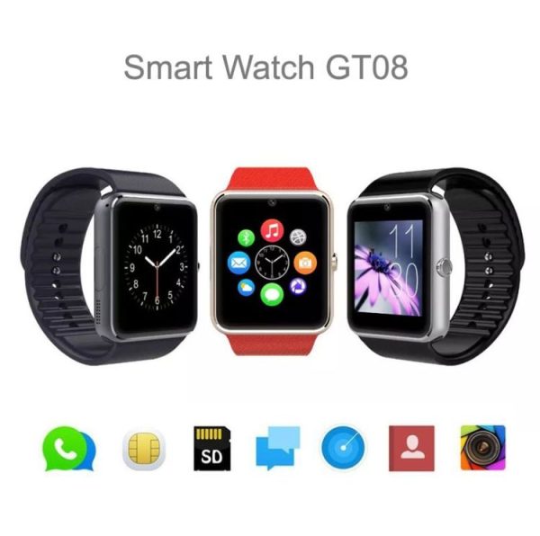 GT08 Smart Watch 1.54 inch TFT LCD Capacitive Touch Screen Watch Phone, Support 0.3MP Camera / Bluetooth V3.0 / NFC / GSM (Black + Silver) - Image 5