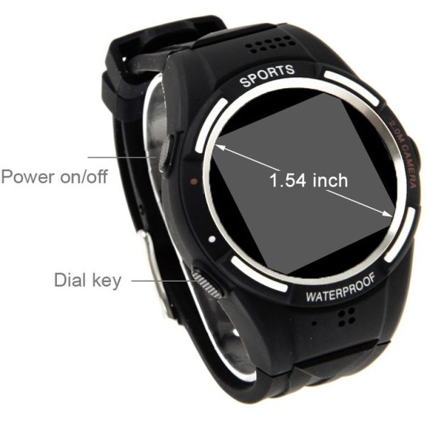TW320 Smart Watch Phone, IP54 Waterproof / Sport Health Management / Pedometer / Camera (Black) - Image 4