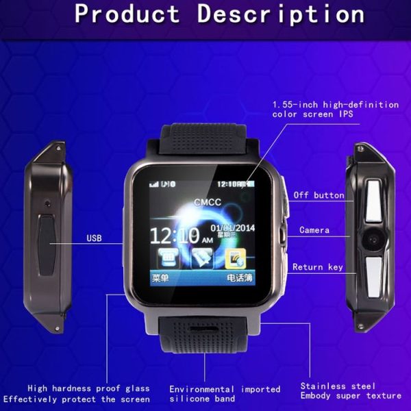 B15 GSM Smart Watch Phone, Bluetooth / Pedometer / Reminding / Remote Camera / 2.0MP Camera, Network: 2G (Black) - Image 12