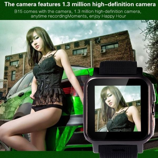 B15 GSM Smart Watch Phone, Bluetooth / Pedometer / Reminding / Remote Camera / 2.0MP Camera, Network: 2G (Black) - Image 15