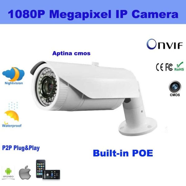 1080P H.264 Waterproof Outdoor IP Bullet Camera, Power Over Ethernet (POE), 2.8-12mm Varifocal Lens, 2.0 Megapixel / P2P / IR Night Vision (IPCC-B22-POE) (White) - Image 5