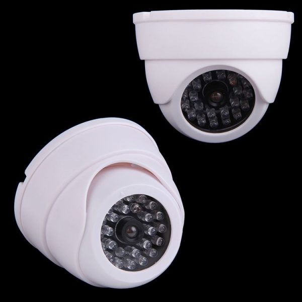 Realistic Looking Dummy Security CCTV Camera with Flashing Red LED (White) - Image 3