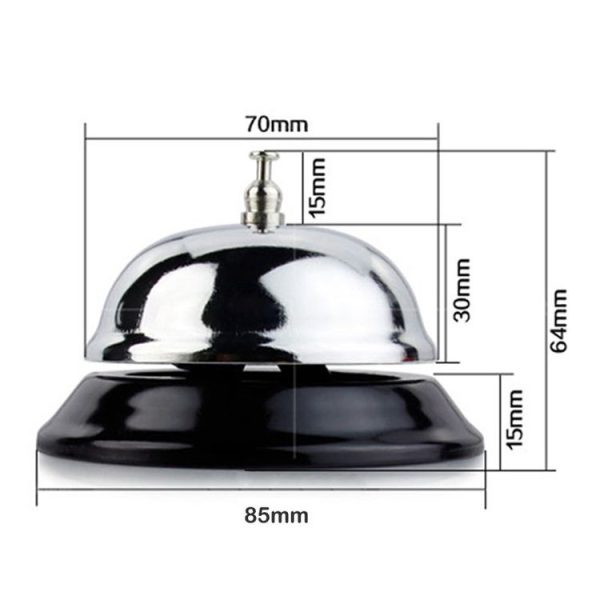 Stainless Steel Bell for Coffee House / Bar / Kitchen Hotel Service Call, QJ125 (Silver) - Image 5