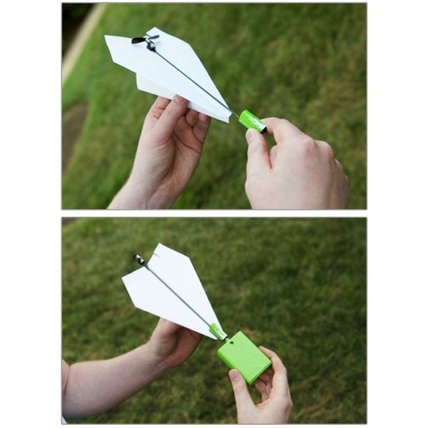DIY Creative Power Up Airplane Rechargeable Airplane Electric Paper Airplane for Kids (Red) - Image 4
