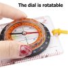 2 in 1 Compass with Map Measuring Ruler Lanyard Emergency Survival Tool (Transparent) - Image 4