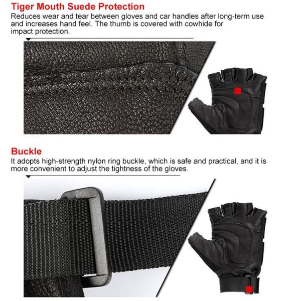 AK All-Purpose Outdoor Half Finger Gloves (Black) - Image 6