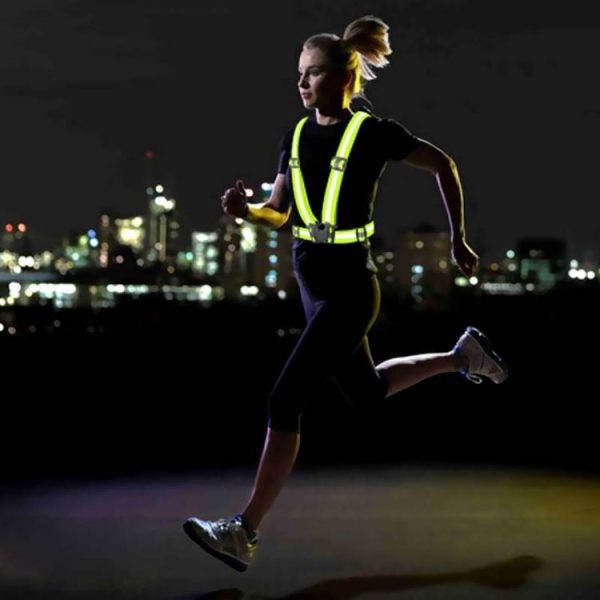 Night Riding Running Flexible Reflective Safety Vest (Black) - Image 10