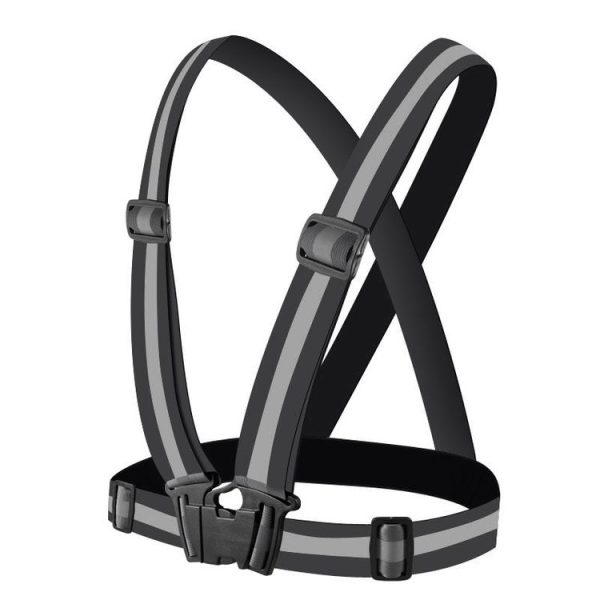 Night Riding Running Flexible Reflective Safety Vest (Black) - Image 2