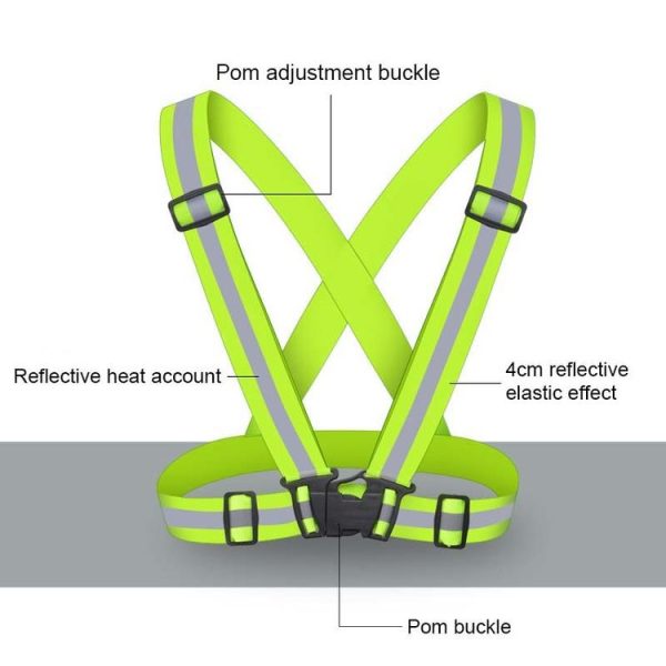 Night Riding Running Flexible Reflective Safety Vest (Black) - Image 3