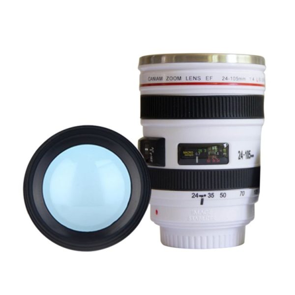 400ML Camera Lens Cup Mug Caniam EF 24-105mm F4 Filter Cup for Coffee Milk Water as Gift (White) - Image 2