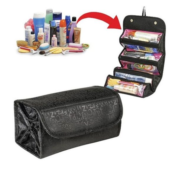 Multifunctional Cosmetic Bag Make Up Organizer (Black) - Image 2