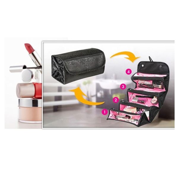 Multifunctional Cosmetic Bag Make Up Organizer (Black) - Image 7