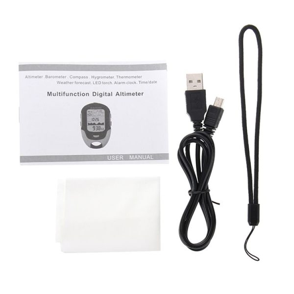 SUNROAD Multifunction LCD Digital Altimeter with Compass & Barometer & Thermometer & Hygrometer & Weather Forecast & LED Torch and Clock - Image 7