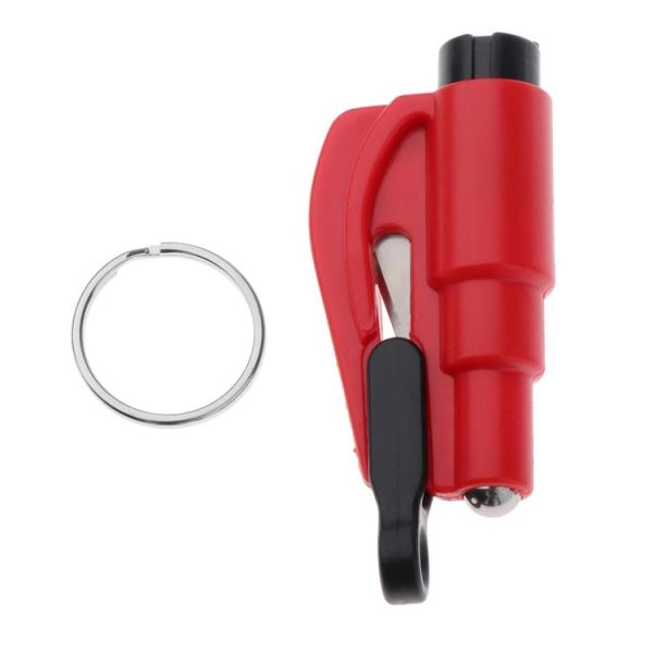 2 in 1 Car Emergency Hammer / Key Chain / Knife Broken Glass Portable Tool (Red) - Image 3